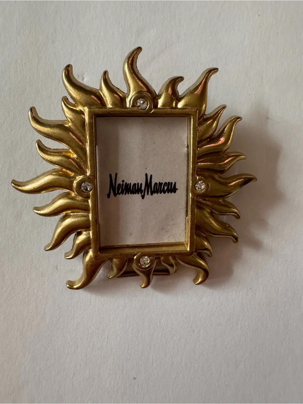 Jay Strongwater Neiman Marcus Gold Sunburst Mini Frame with Rhinestones